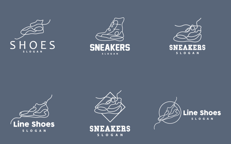 Schoenen Logo Ontwerp Eenvoudige Minimalistische Lijn StijlV14