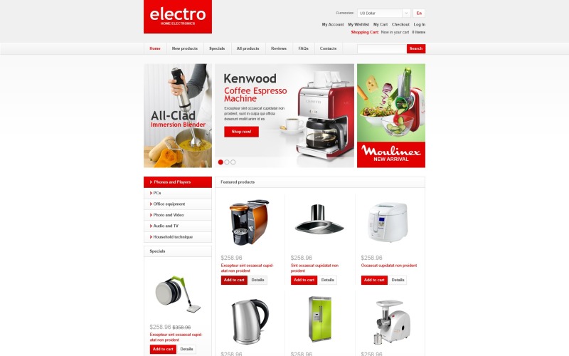 Szablon Electro ZenCart