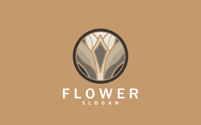 Logo de fleur de lotus, conception vectorielle V8