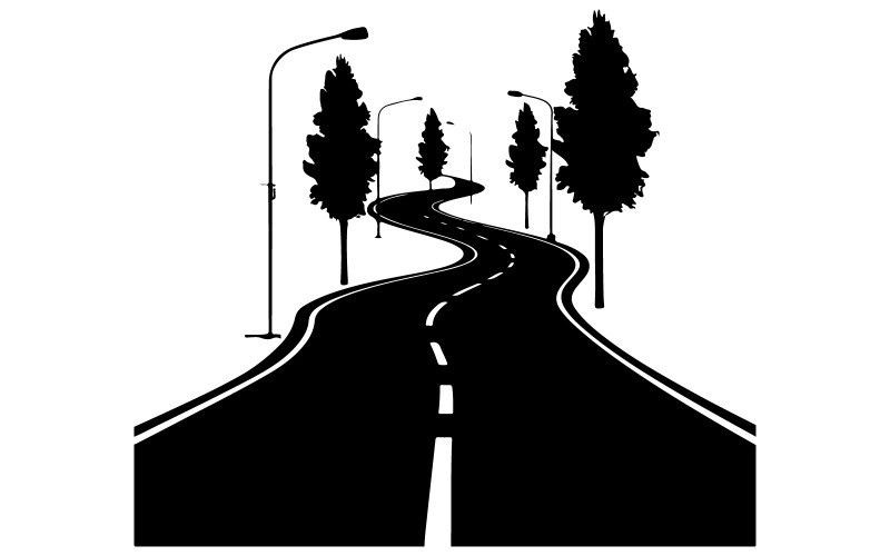 Road silhouette kép fehér háttérrel
