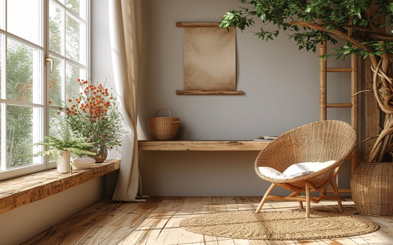 Scandinavian Interior Home Office med växter och vaser 199