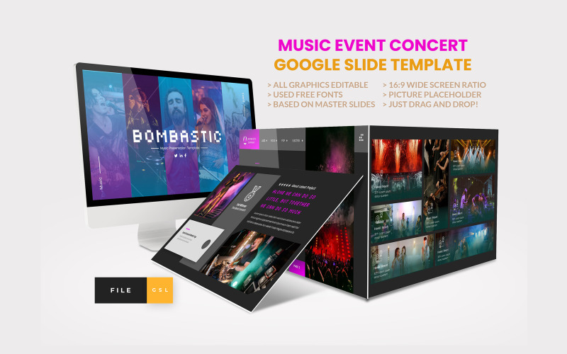 Muziekevenement Concert Google Slide-sjabloon