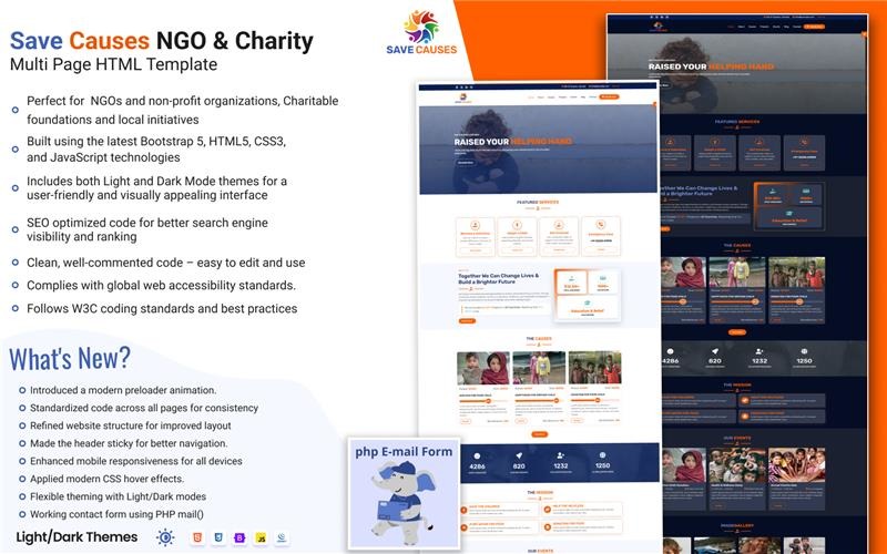 Save Causes NGO Multipage HTML en Bootstrap5 Website Template