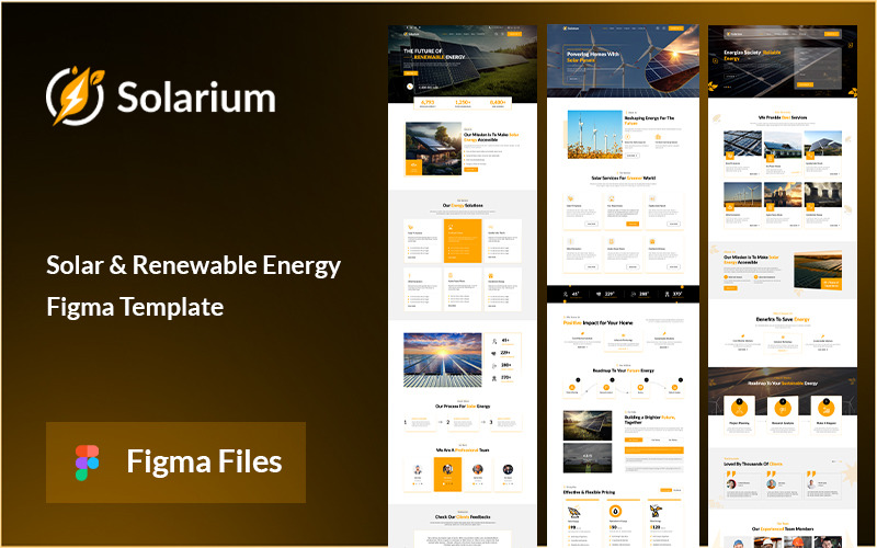 Solarium – Güneş ve Yenilenebilir Enerji Figma Şablonu