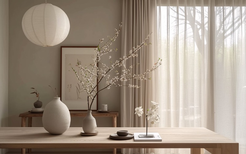 Blommor & växtvaser & bärbar dator på bordet 269
