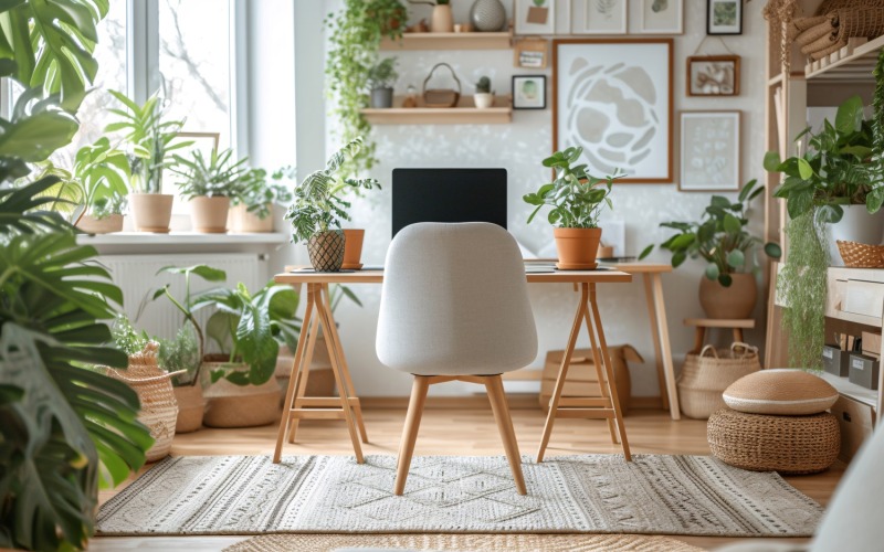 Home-Office-Raum Trockenblumenvasen auf dem Tisch 275