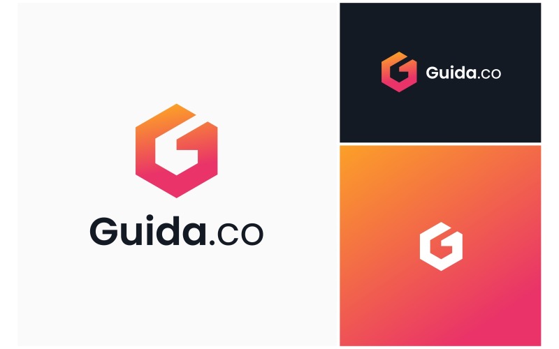 Bokstaven G Hexagon Modern Logotyp