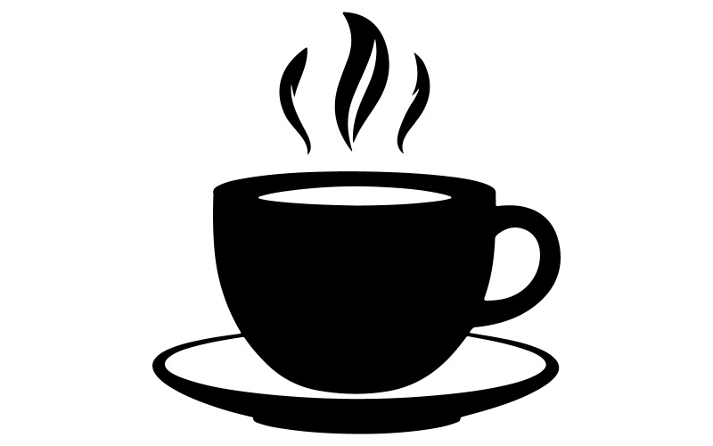 Ilustração de arte vetorial de silhueta de xícara de café com fundo branco