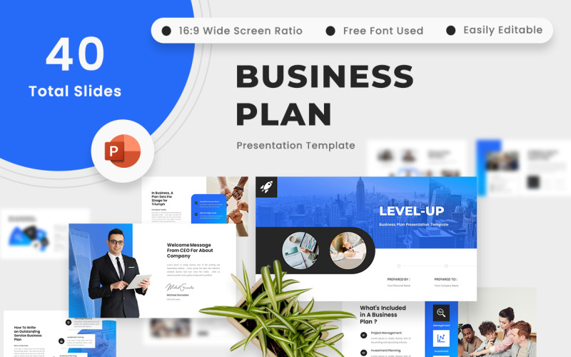 Level-Up - Modello di PowerPoint per il piano aziendale