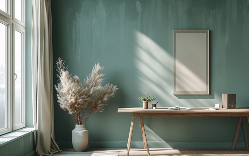 Minimalistisk design med skrivbord och ram 321