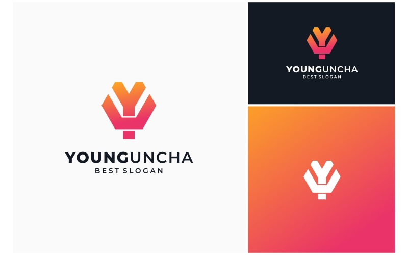 Начальная буква YU UY Монограмма Логотип