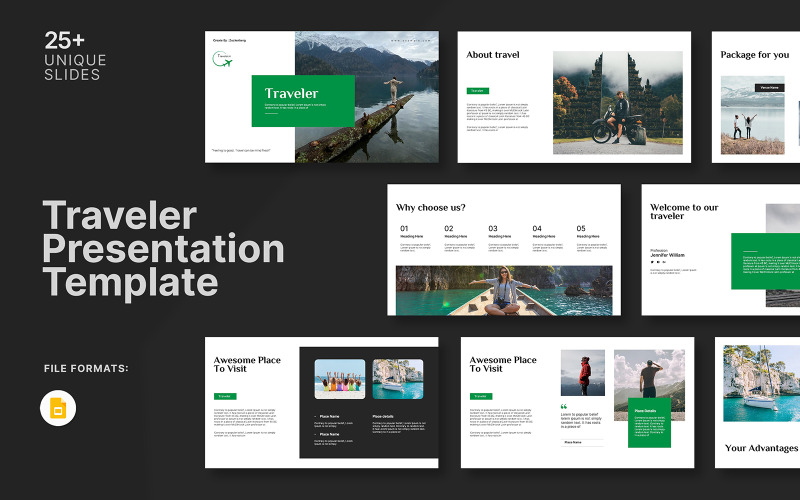 Шаблон презентации Google Slide Traveler