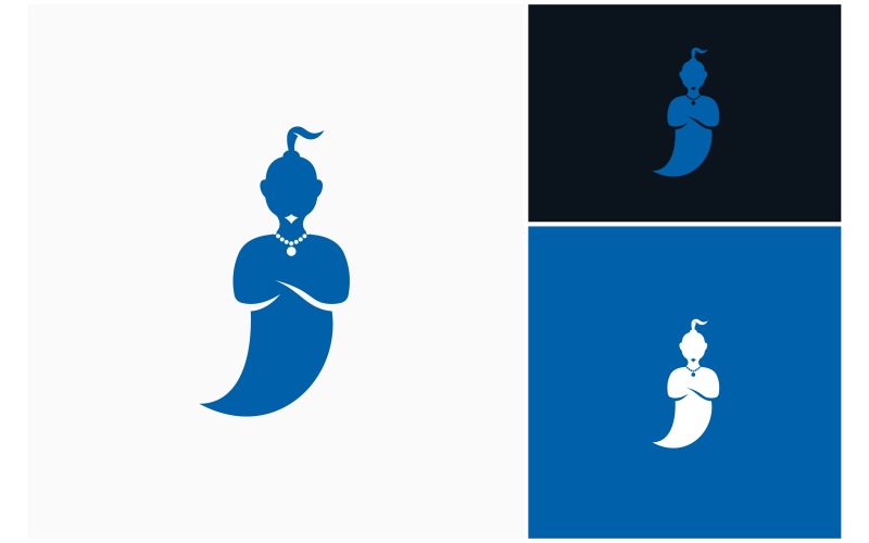 Illustrazione del logo della silhouette del genio