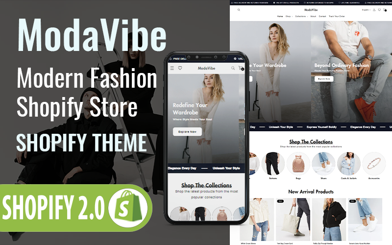 ModaVibe - Tema Shopify de Moda e Vestuário
