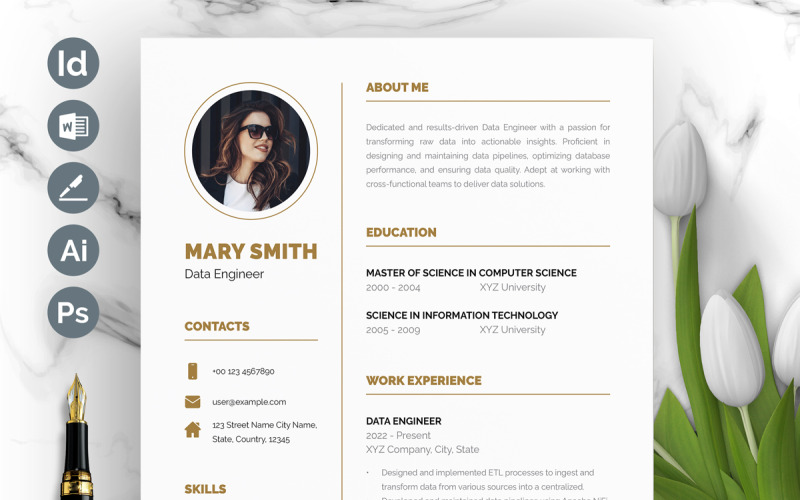 Modello di curriculum classico semplice e pulito