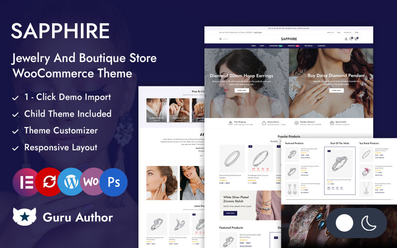 Sapphire - Schmuck- und Boutique-Shop Elementor WooCommerce Responsive Theme