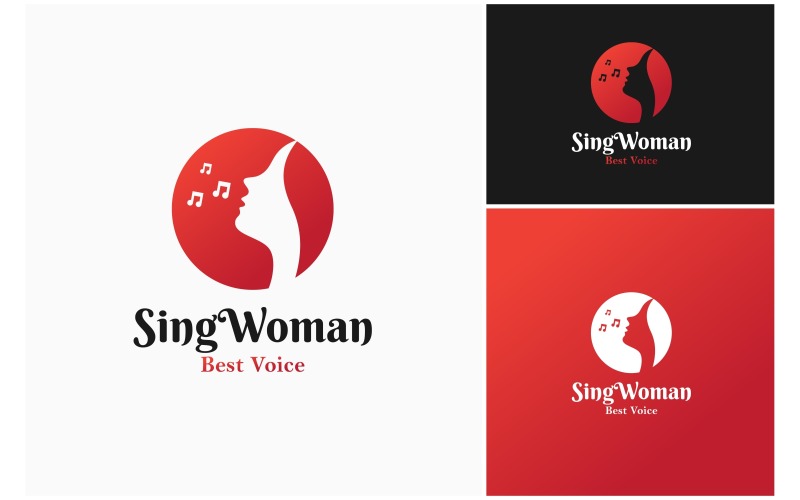 Şarkıcı Koro Kadın Müzikal Logosu