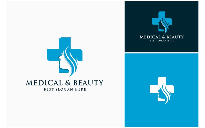 Skönhet medicinsk kvinna behandling logotyp