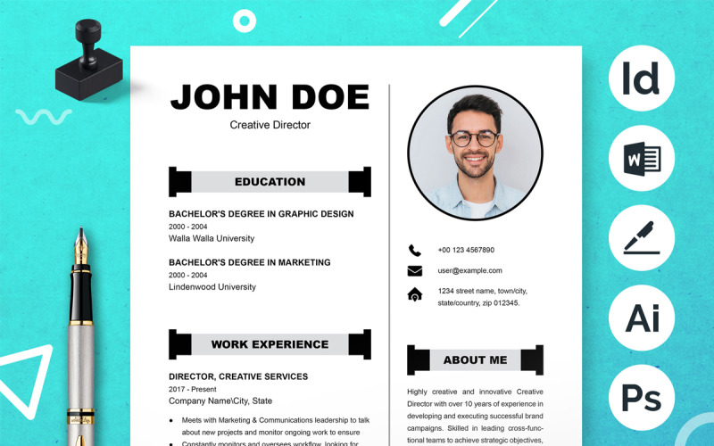 Creative Director Resume Template #439949 - TemplateMonster