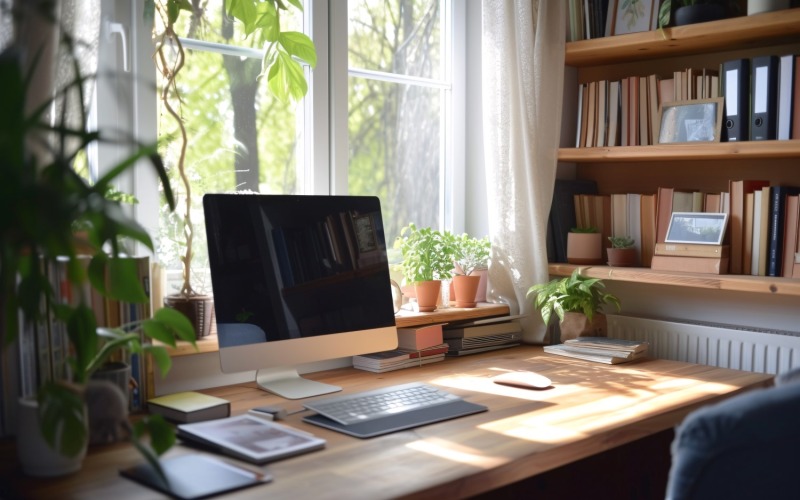 Design minimalista com mesa e estrutura 377