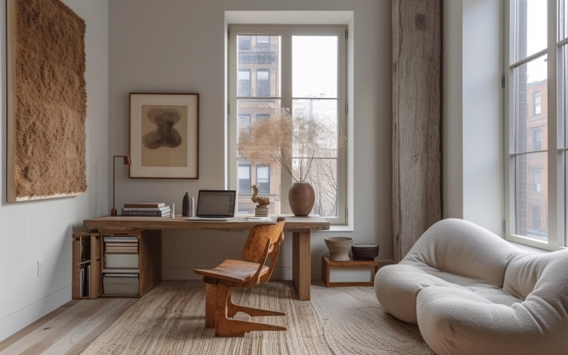 Design minimalista com mesa e moldura 364