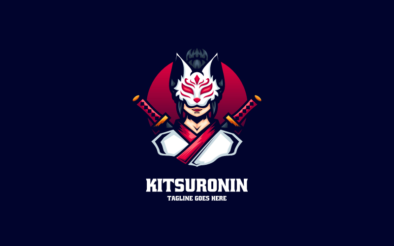 Kitsune Ronin 电子竞技和运动标志