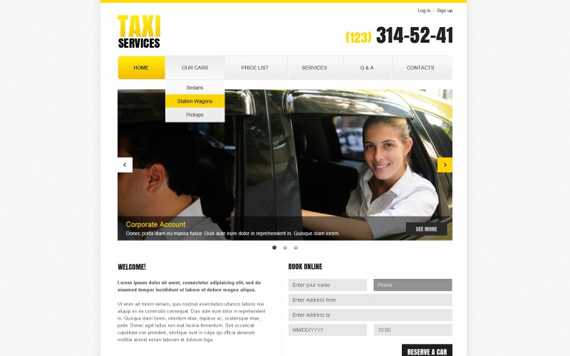 Taxisvarig webbplatsmall