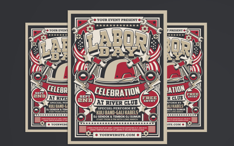 Labor Day Party szórólap sablon