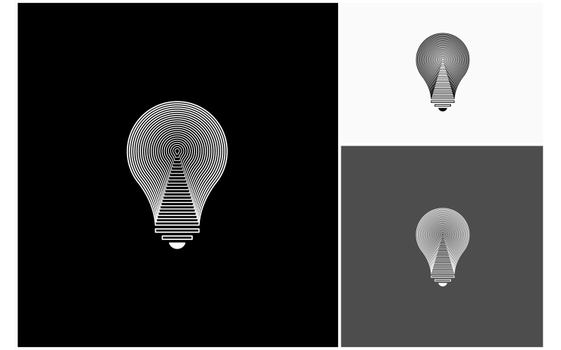 Pomysł na lampę żarówkę Logo Line Art