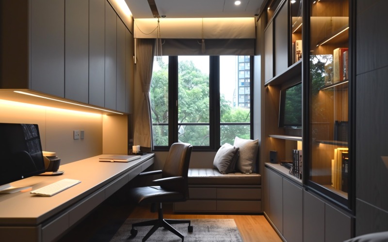 Bureau à domicile avec chaise et placard 442