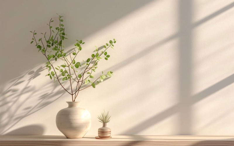 Hem med vas på träskiktet Sunlight från fönster 466