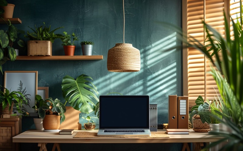 Home Workstation laptop e scrivania Luce solare dalla finestra 462