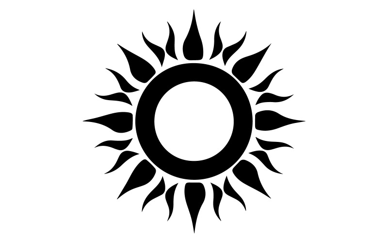 Ilustración de arte vectorial de silueta de sol con fondo blanco