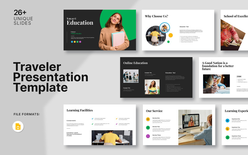 Образовательный шаблон презентации Google Slide Smart