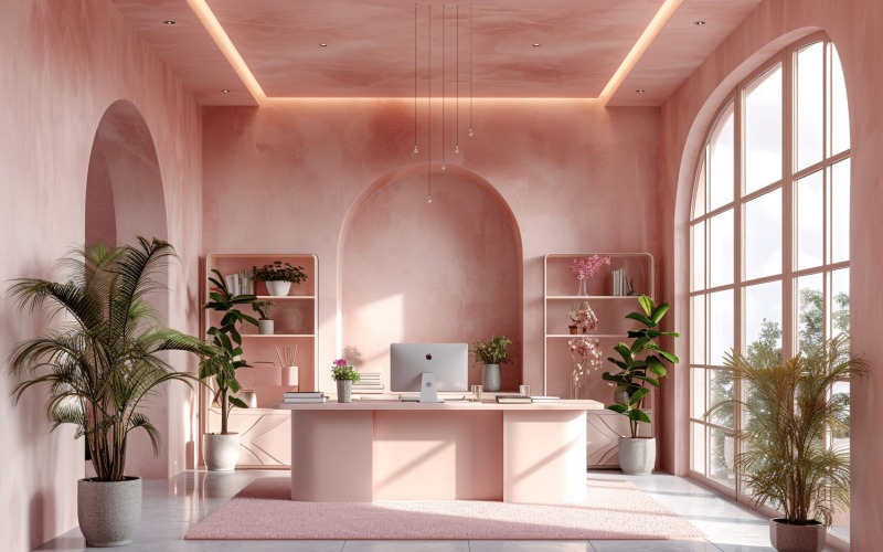 vardagsrumsväxter Vas och ram på rosa vägg solljus 505