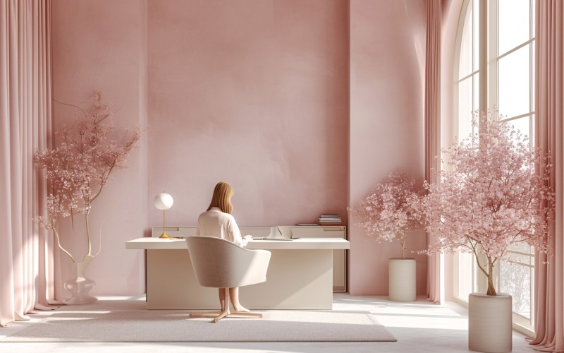 vardagsrumsväxter Vas och ram på rosa vägg solljus 506