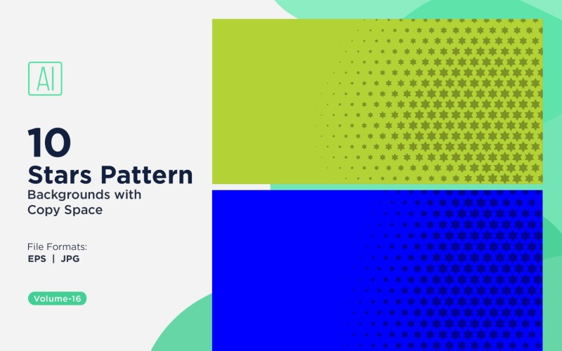 Conjunto de 16 fondos con patrón de estrellas dinámico