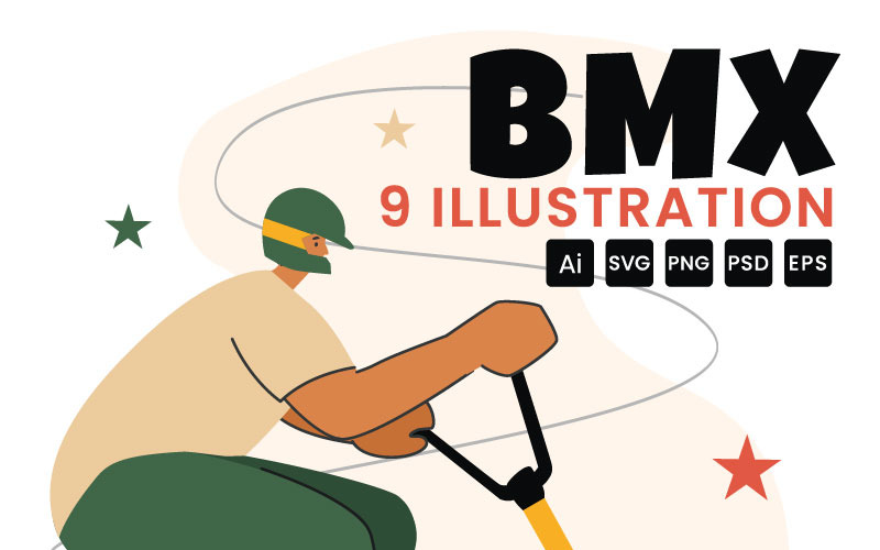 9 BMX Cykel Sport Illustration