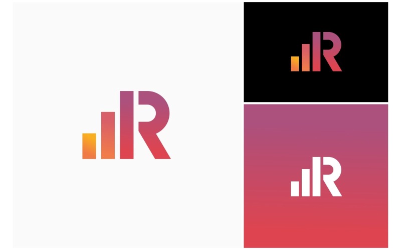 Logotipo de contabilidad empresarial con la letra R