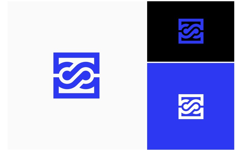 Logotipo de moldura quadrada geométrica infinita