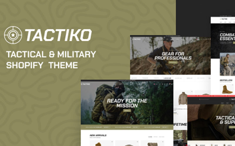 Tactiko - taktiskt och militärt Shopify-tema