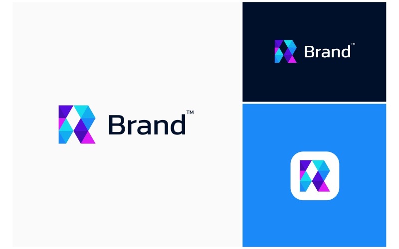 Letter R Geometric Modern Logo