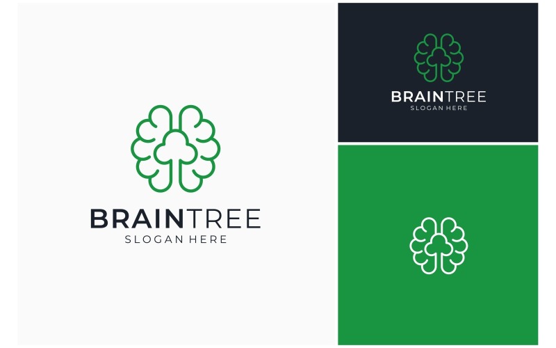 Logotipo da natureza da árvore da mente do cérebro