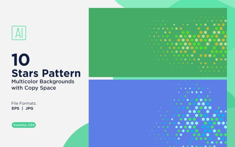 Fond à motif d'étoiles multicolores 224