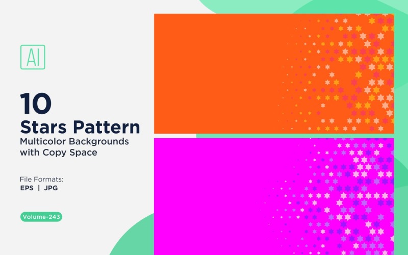 Fond à motif d'étoiles multicolores 243