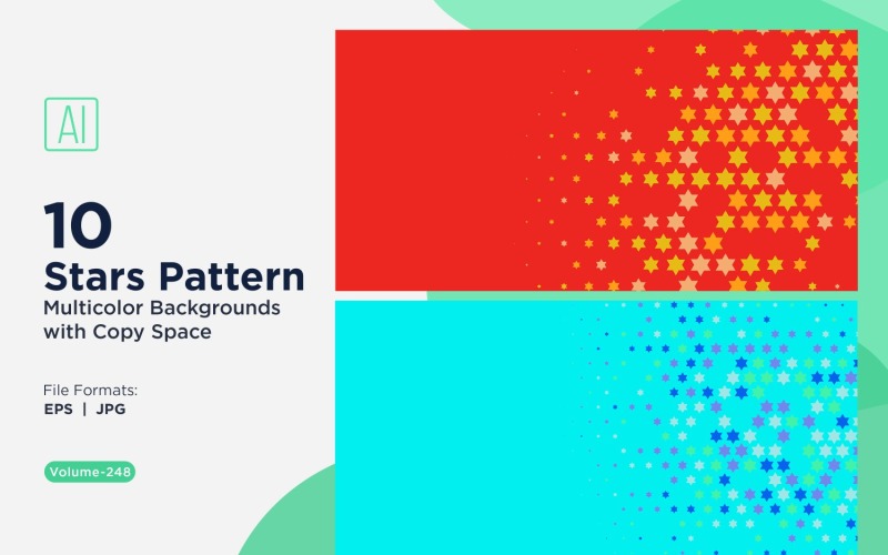 Fond à motif d'étoiles multicolores 248