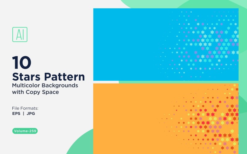 Fond à motif d'étoiles multicolores 259