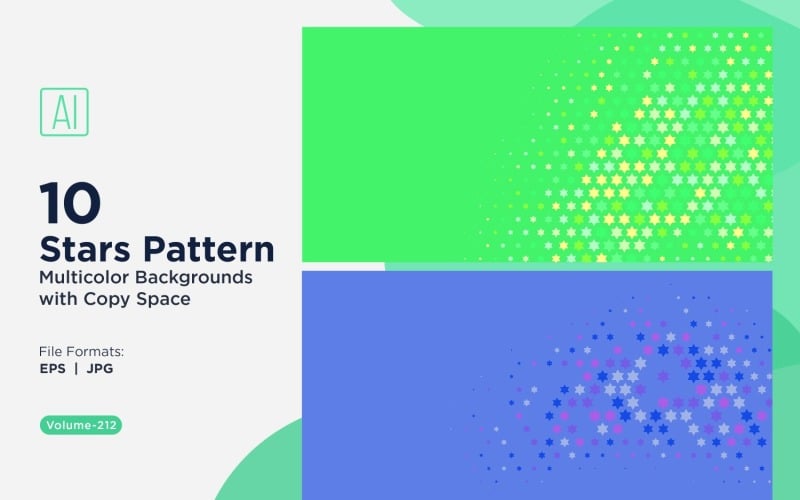 Fond à motif étoilé multicolore 212