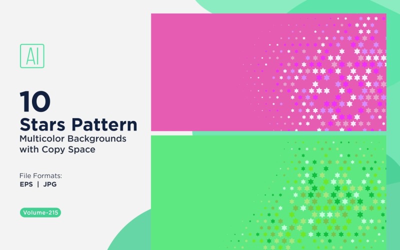 Fondo con patrón de estrellas en varios colores 215