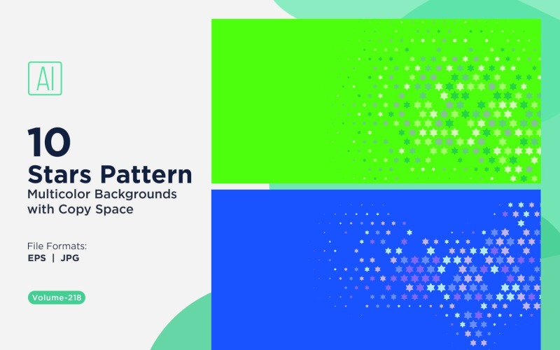 Fondo con patrón de estrellas en varios colores 218